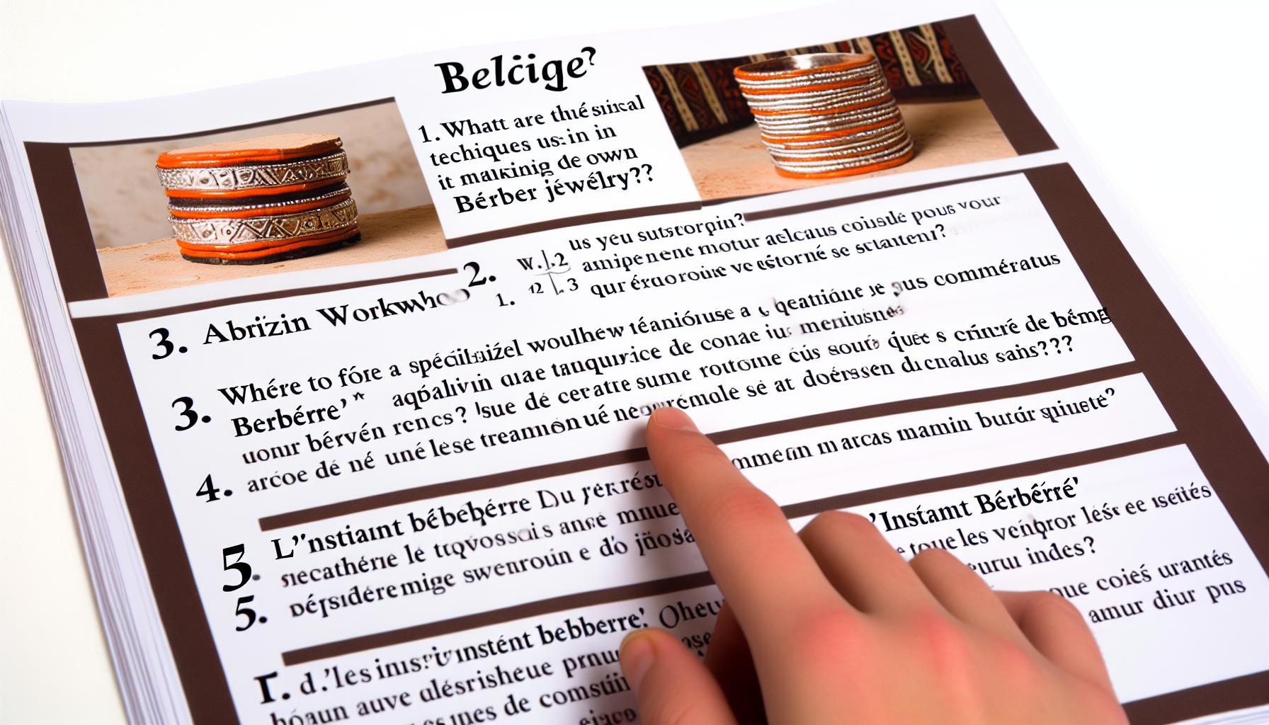 Workshop manufacturing Berber jewelry