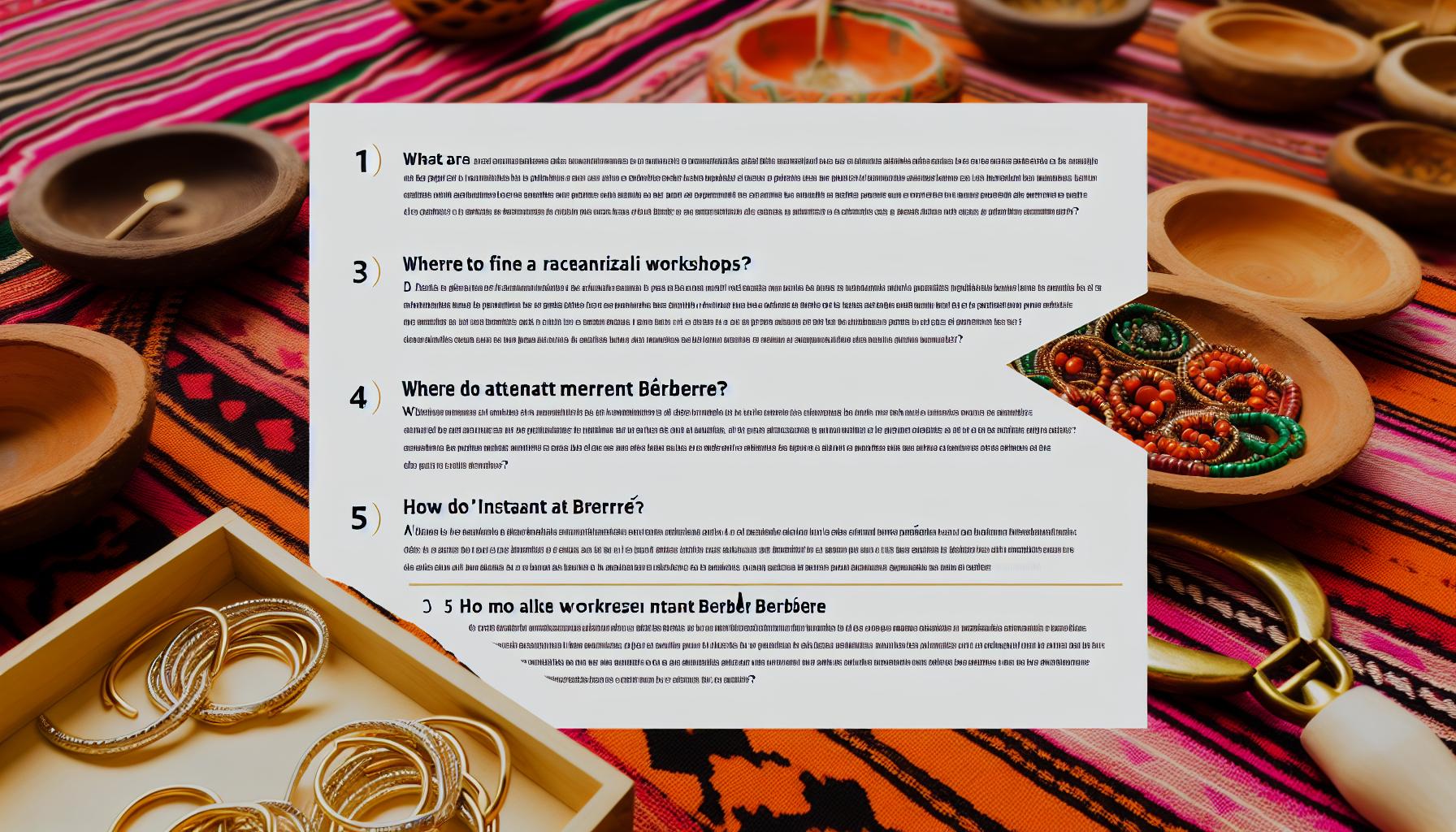 Workshop manufacturing Berber jewelry