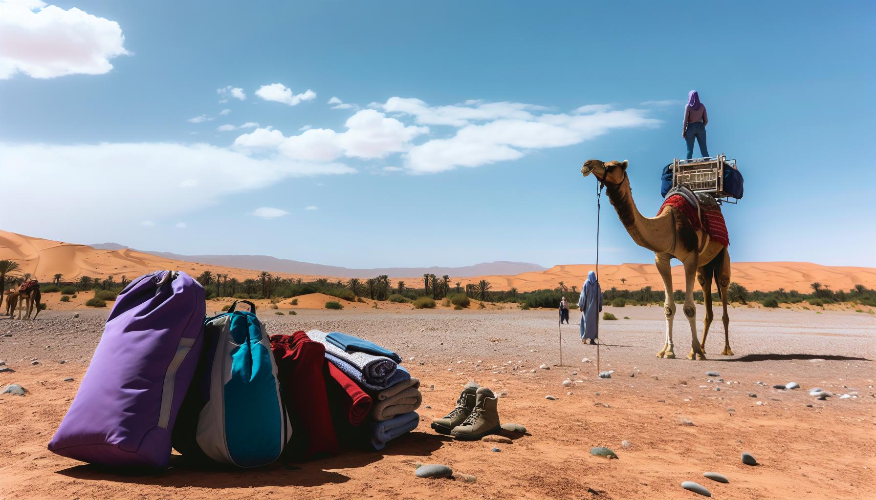 Dromadary backpack in Morocco