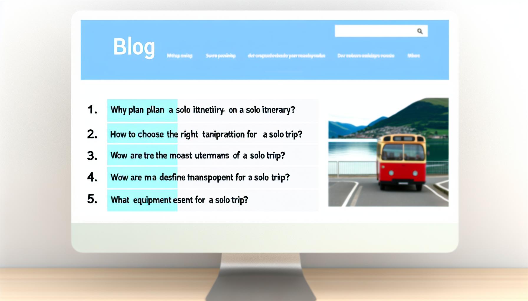 Plan a solo itinerary