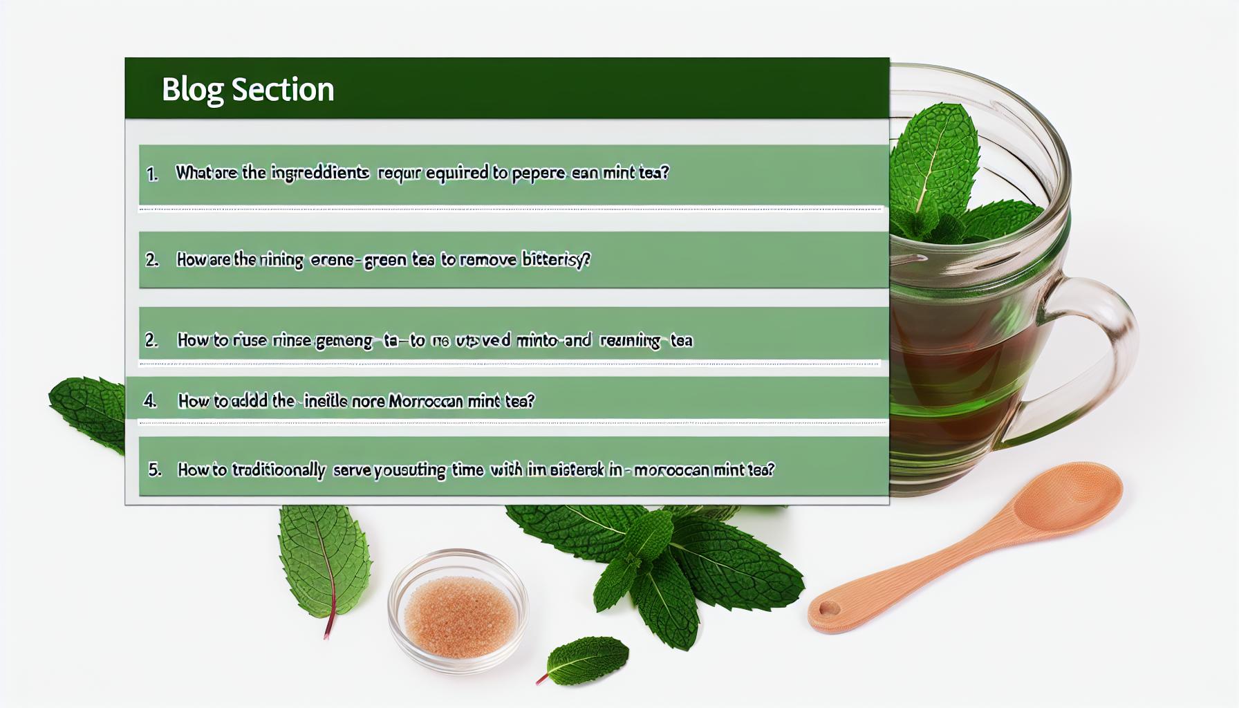 Add mint and sugar to Moroccan tea