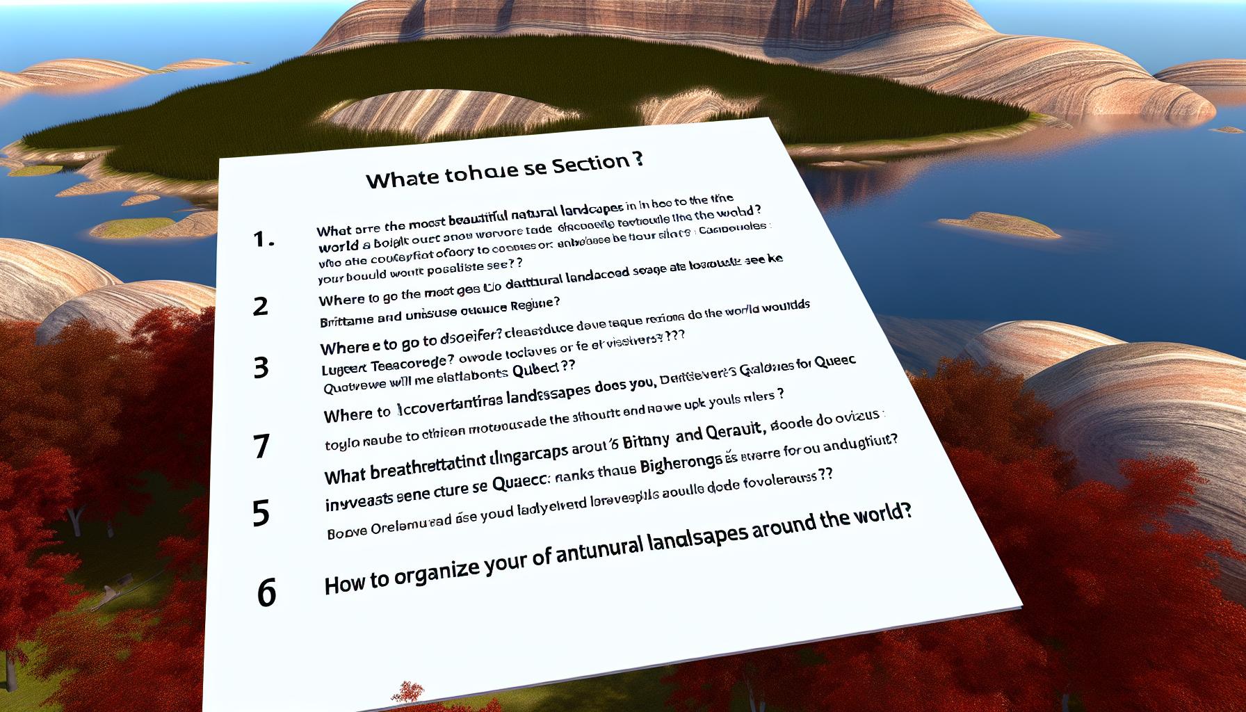 Natural landscapes and unique regions