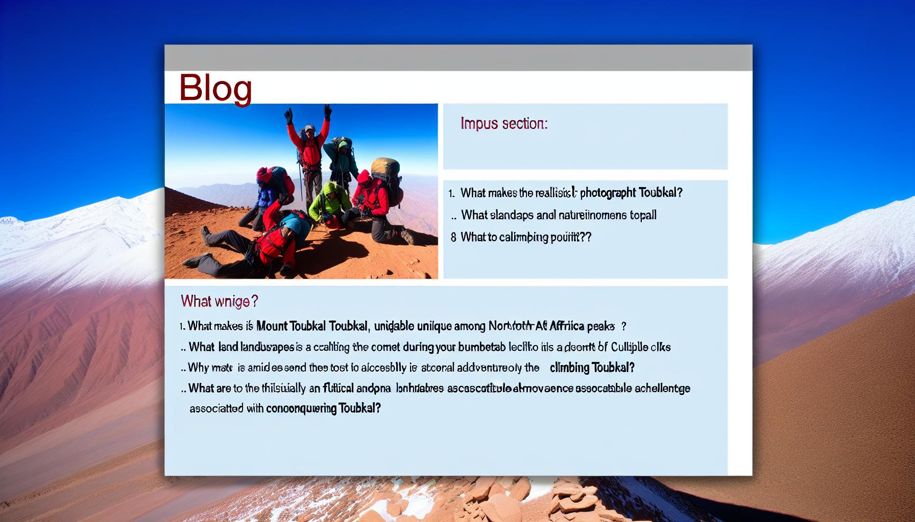 Ascension of Toubkal