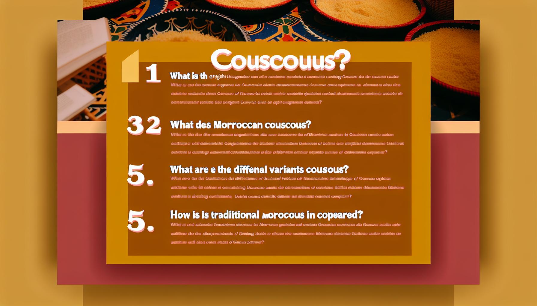 Regional variations of Moroccan couscous