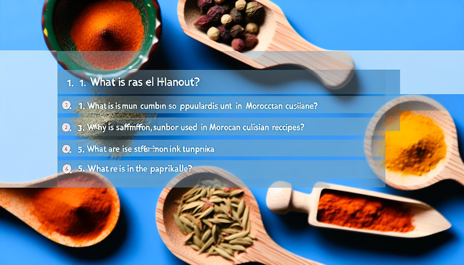 Moroccan spices with turmeric