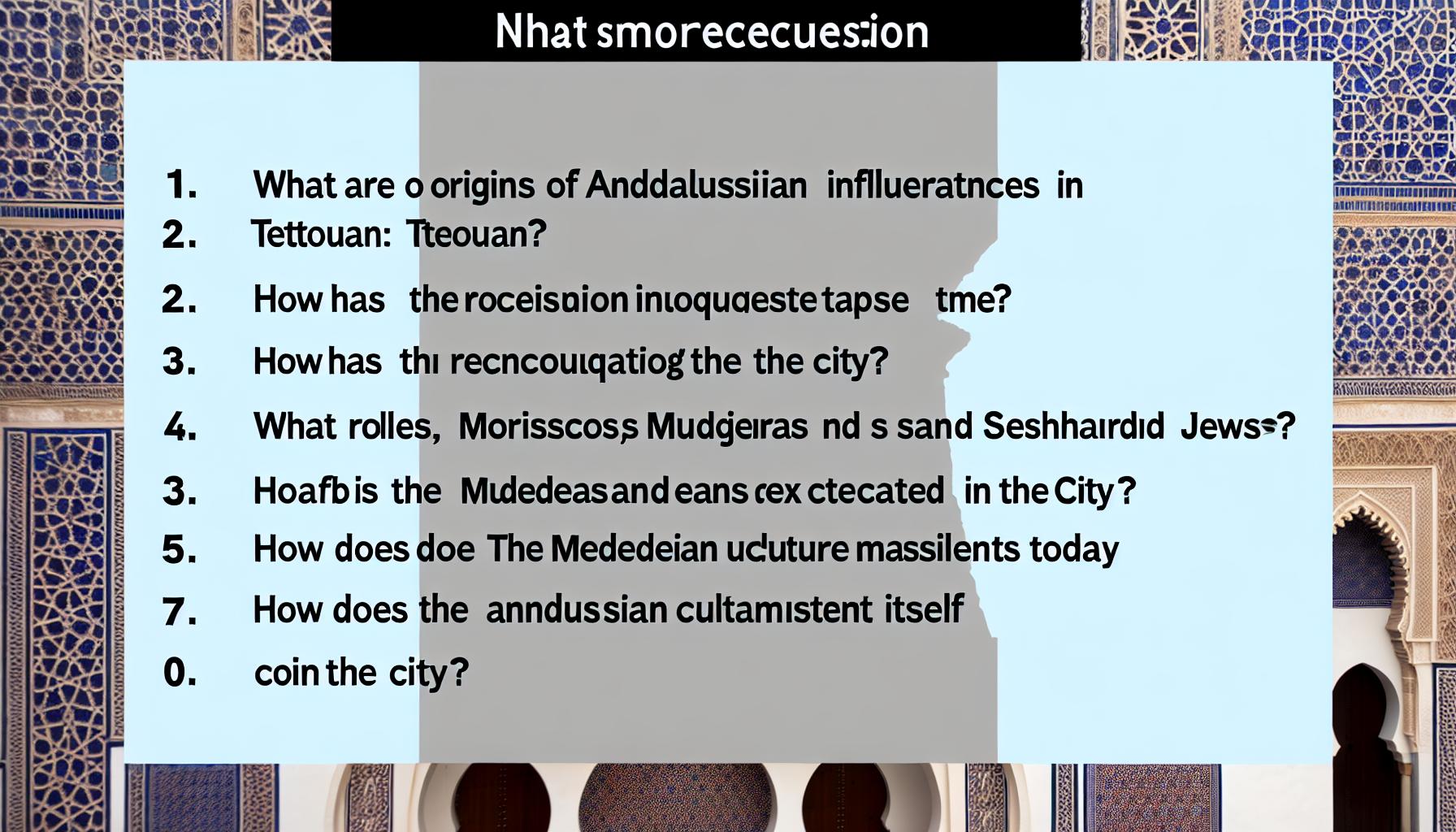 Andalusian heritage in Tetouan