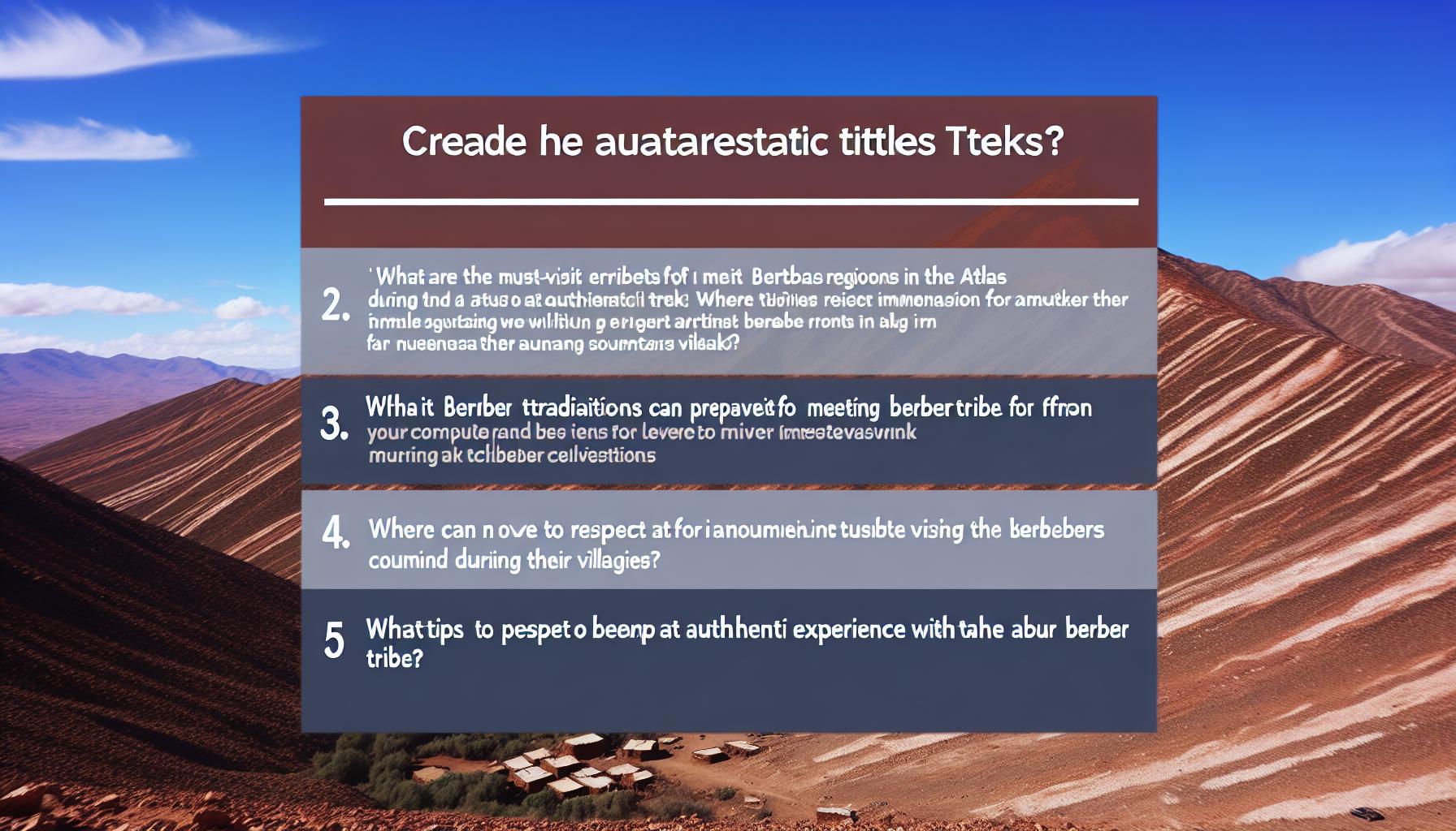 Berber Immersion during a trek