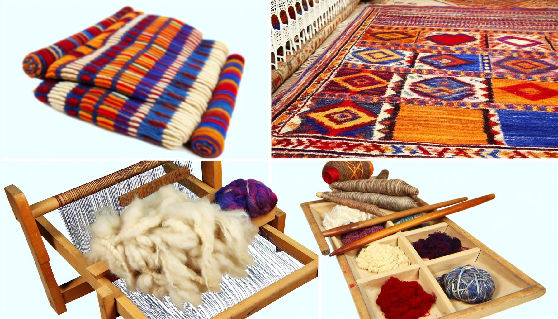 Traditional weaving of Berber carpets