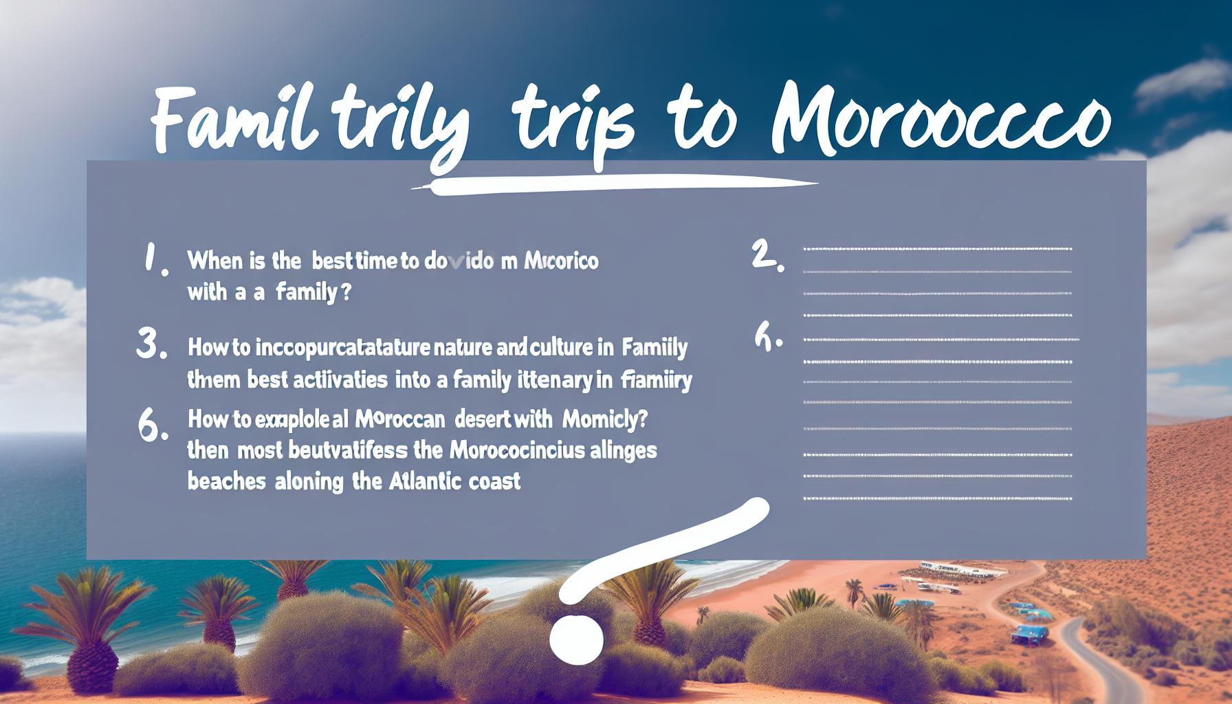 Famille en voyage au Maroc