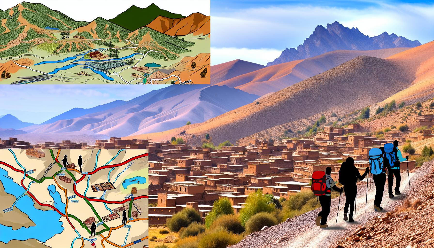 Randonnée dans l'Atlas vers un village berbère