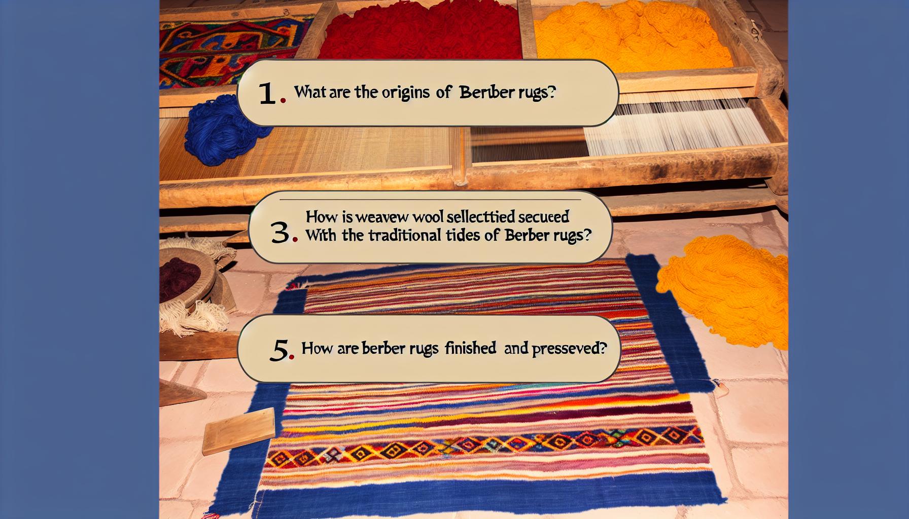 Tapis berbère en cours de fabrication
