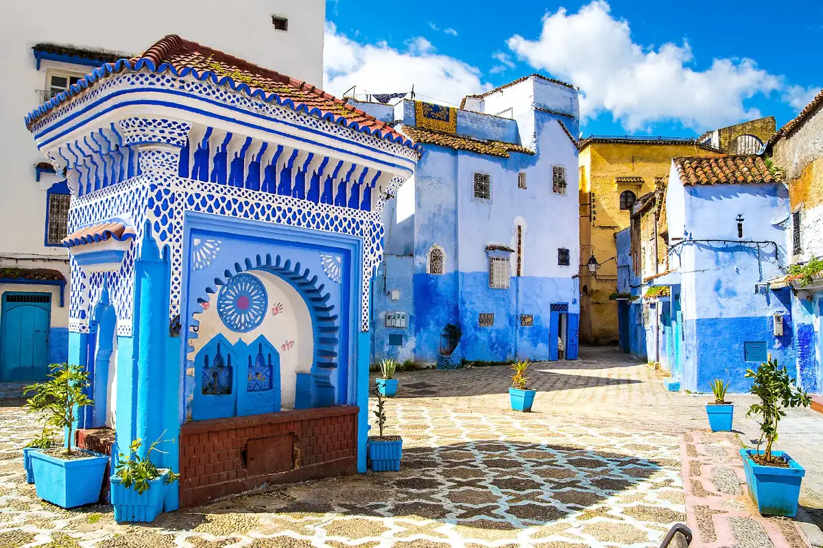 Le Maroc Est La Ville Bleue De Chefchaouen, Rues Sans Fin Peintes