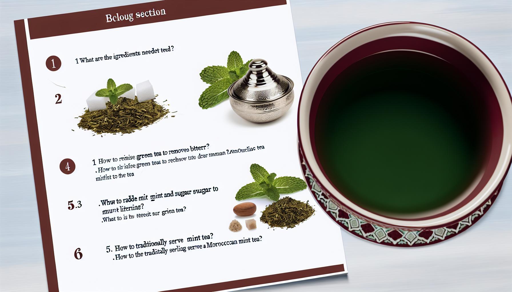 Préparation du thé à la menthe marocain