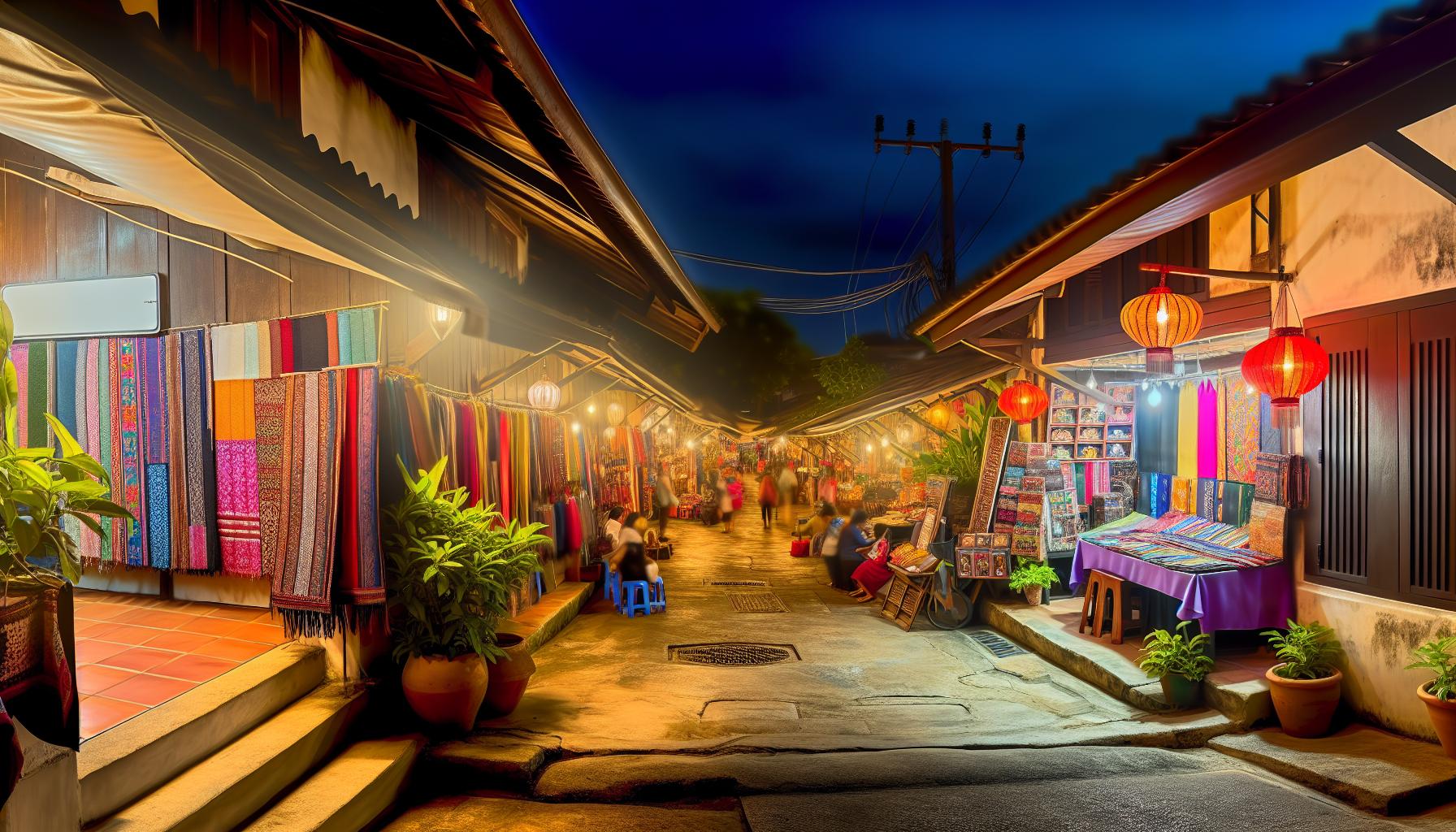 Trésors d'artisanat dans les souks nocturnes